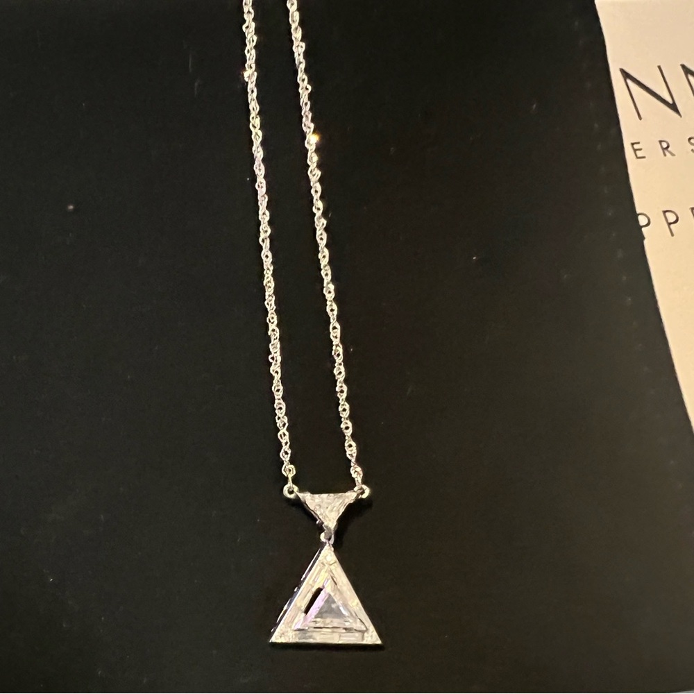 Triangle VVS Diamond 14 K Gold Necklace.